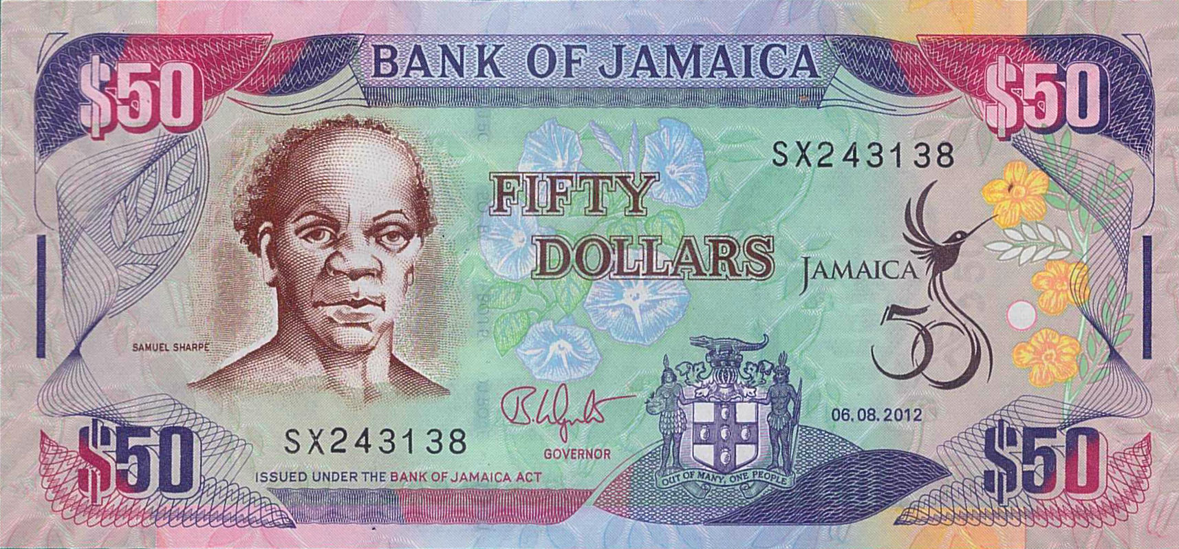 Jamaica 50 2012 UNC P-89